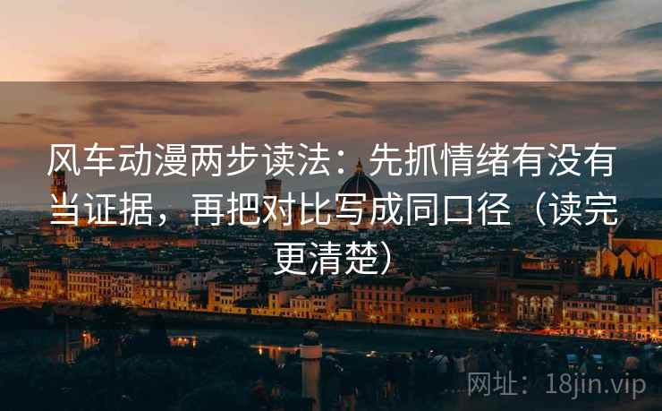 风车动漫两步读法：先抓情绪有没有当证据，再把对比写成同口径（读完更清楚）