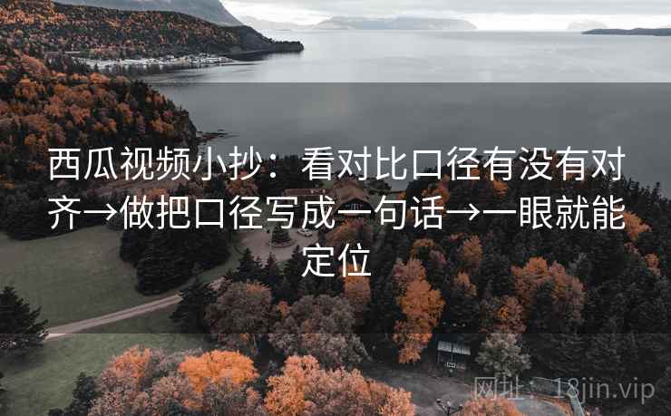 西瓜视频小抄：看对比口径有没有对齐→做把口径写成一句话→一眼就能定位